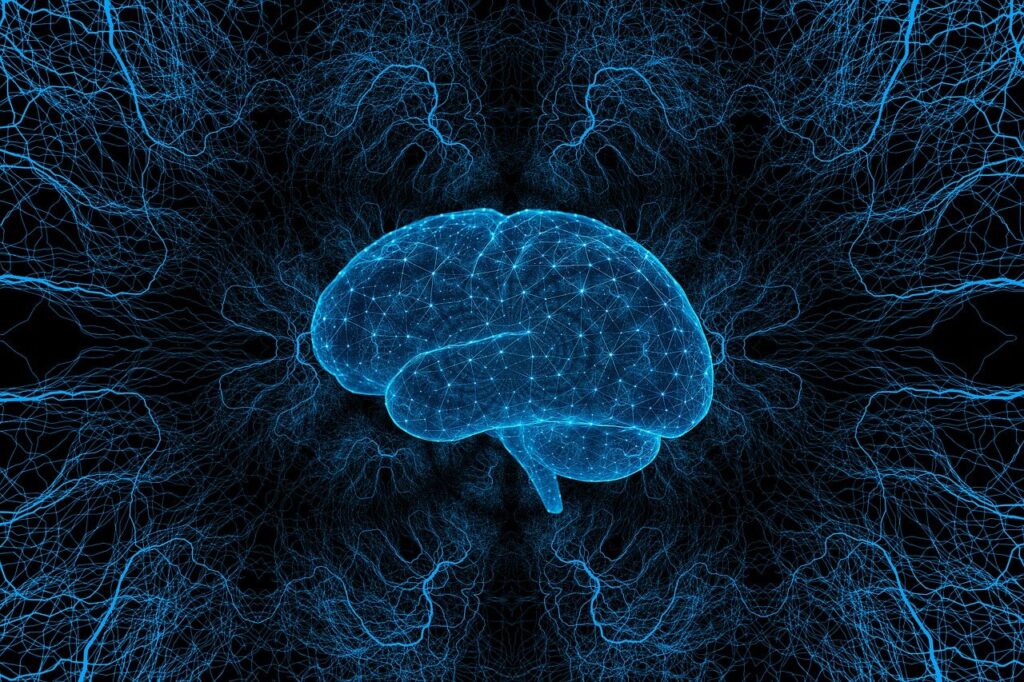 brain, neural network, mind, intelligence, technology, ai, consciousness, knowledge, thinking, science, data, neurons, synapses, connection, digital, abstract, futuristic, cognition, intellect, psychology, ai generated